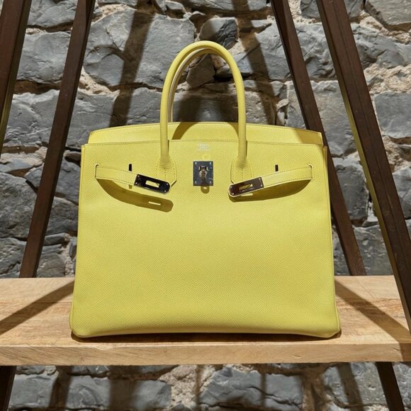 Hermès Soufre Yellow Epsom PHW Birkin 35 Bag - Picture 1 of 15